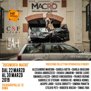 Documenta Macro (collettiva fotografica) di Alessandro Marconi, Carola Gatta, Carola Graziani, Chiara Abbruzzese, Chiara Lomarini, Davide Licheri, Emanuela Rizzo, Enrico Vinciguerra, Franco Gerino, Gabriele Di Stefano, Giorgia Re, Hennel Monika, Jacopo Landi, Silvia Enriotti, Simona Panatta, Stelvio Peti, Roberta Rocchi e Tomas Fabi A cura di Luisa Briganti